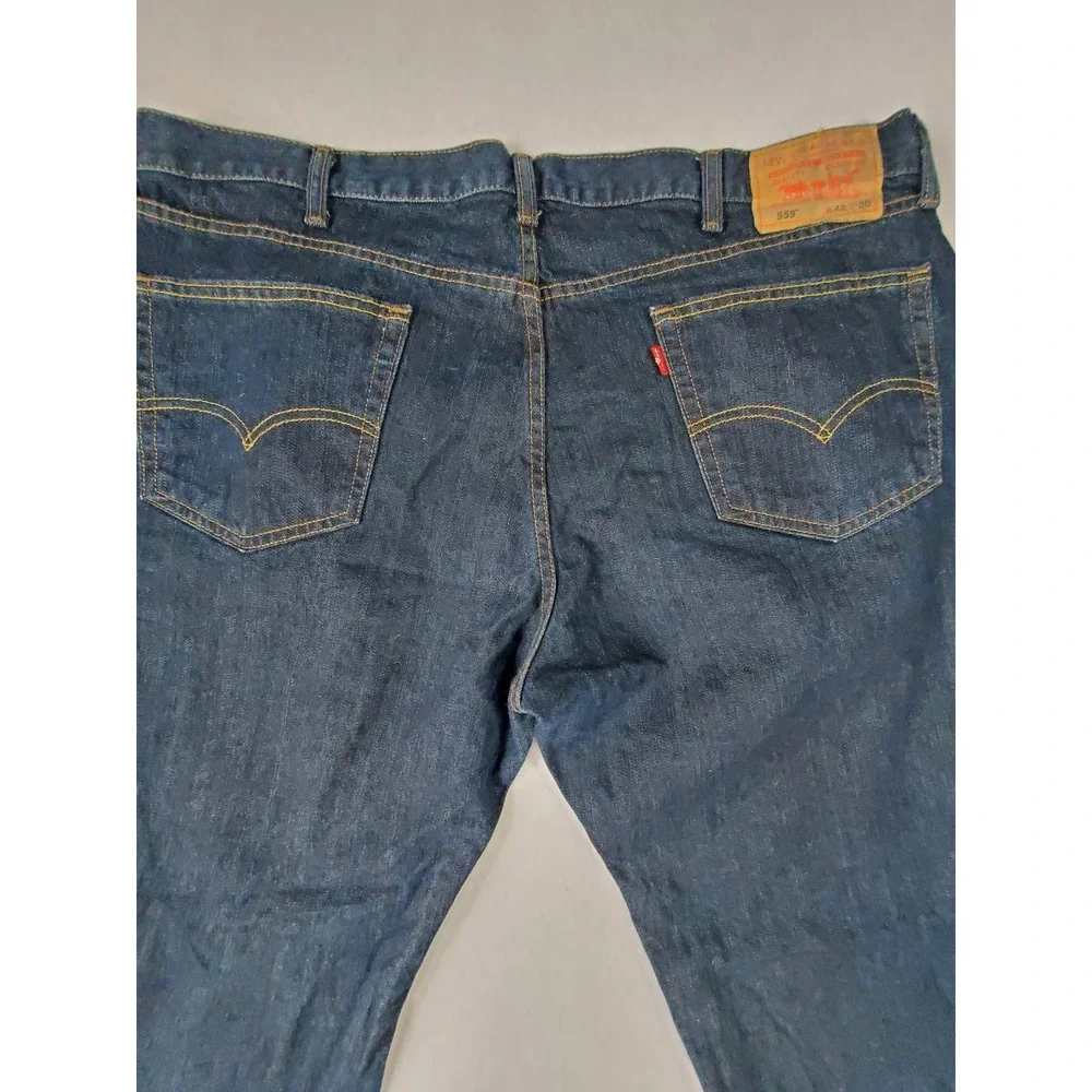 Levi's 559 Relaxed Straight Jeans Mens 42x30‎ Blue Medium Wash Denim